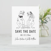 Save The Date Mariage de dinosaures drôle (Debout devant)