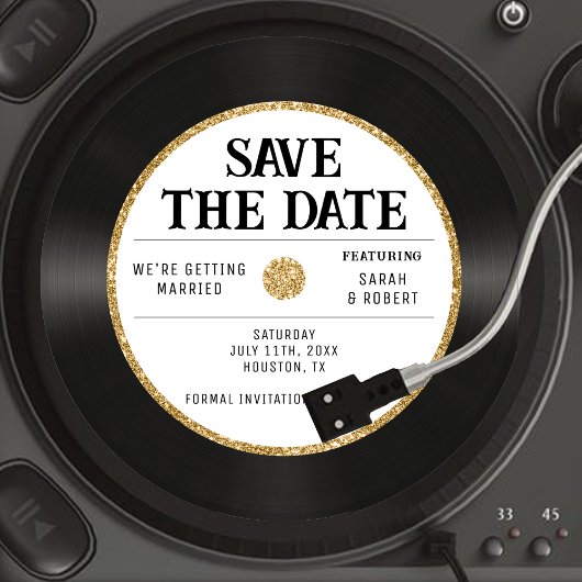 Save The Date Mariage de disques de vinyle de Parties scintillan