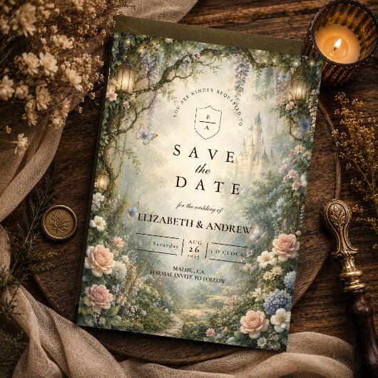 Save The Date Mariage de Fée Fantaisiste en Forêt