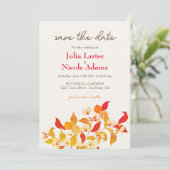 Save The Date Mariage de Feuillage Citronné Frais d'Amour (Debout devant)