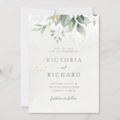 Save The Date Mariage de feuillage vert Eucalyptus (Devant)