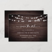 Save The Date Mariage de feux de bois rustique (Devant / Derrière)