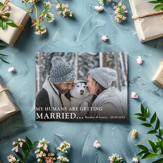 Save The Date Mariage de Fiançailles photo mignon 'Dog Owners'