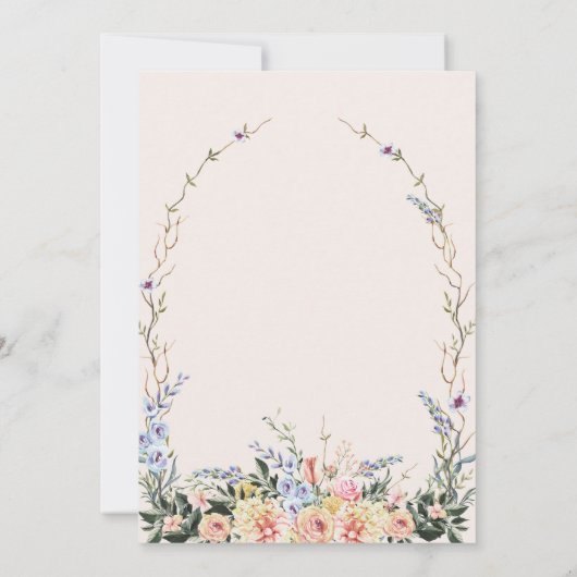 Save The Date Mariage de Fleur sauvage d'aquarelle neutre Boho (Dos)