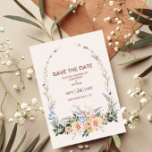 Save The Date Mariage de Fleur sauvage d'aquarelle neutre Boho