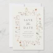 Save The Date Mariage de Fleur sauvage de cadre floral Boho (Devant)