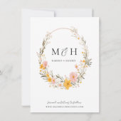 Save The Date Mariage de Fleur sauvage de fleurs de Boho neutres (Dos)