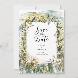 Save The Date Mariage de Fleur sauvage de la nature lunatique