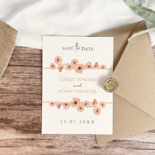 Save The Date Mariage de Fleur sauvage Russe Blush Rose