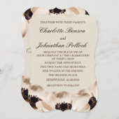 Save The Date Mariage de fleurs d'anémone blanc classique (Devant / Derrière)