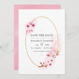 Save The Date Mariage de fleurs de cerisier rose