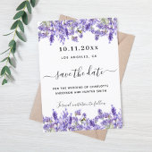 Save The Date Mariage de fleurs de lavande enregistrer la date