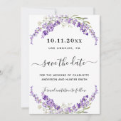 Save The Date Mariage de fleurs de lavande enregistrer la date (Devant)