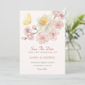Save The Date Mariage de fleurs de pêche (Debout devant)