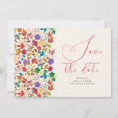 Save The Date Mariage de fleurs de prés pourpre jaune moutarde d (Dos)