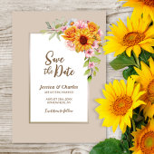 Save The Date Mariage de fleurs de tournesol