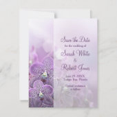 Save The Date Mariage de fleurs d'orchidées violettes Enregistre (Devant)