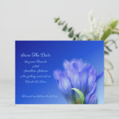 Save The Date Mariage de fleurs Gentien Bleu (Debout devant)