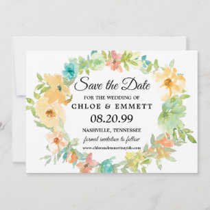 Save The Date Mariage de Fleurs sauvages Boho rustiques Sauvez l