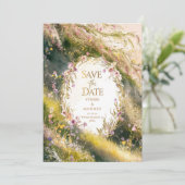 Save The Date Mariage de fleurs sauvages joyeux unique (Debout devant)