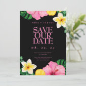 Save The Date Mariage de fleurs tropicales à l'aquarelle exotiqu (Debout devant)