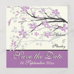 Save The Date Mariage de fleurs violettes modernes Enregistrer l