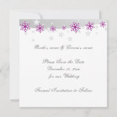 Save The Date Mariage de flocon blanc gris argenté Enregistrer l (Dos)