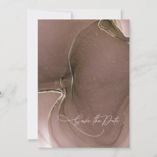 Save The Date Mariage de flux d'encre Enregistrer la date Taupe  (Devant)