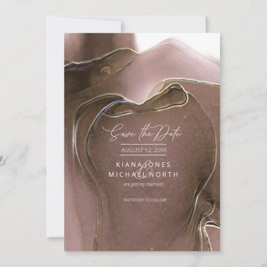 Save The Date Mariage de flux d'encre Enregistrer la date Taupe  (Dos)