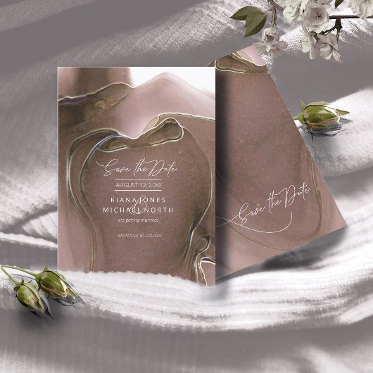 Save The Date Mariage de flux d'encre Enregistrer la date Taupe 