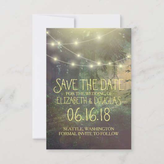 Save The Date Mariage de forêt enchantée Enregistrer la date (Devant)