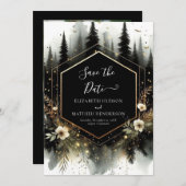 Save The Date Mariage de forêt enchantée photo modifiable (Devant / Derrière)