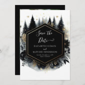 Save The Date Mariage de forêt entaché lunaire minimal (Devant / Derrière)