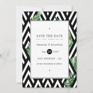 Save The Date Mariage de forêt géométrique exotique