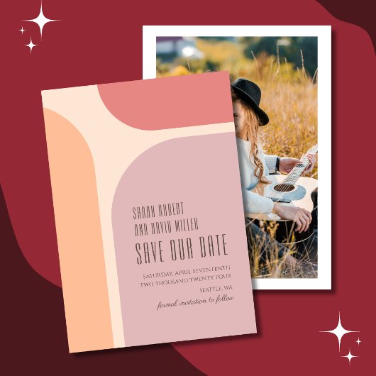 Save The Date Mariage de formes Abstraites modernes