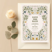 Save The Date Mariage de fougère rustique verte