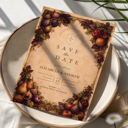 Save The Date Mariage de fruits de récolte d'automne