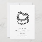 Save The Date Mariage de gâteau à main fantaisie Enregistrer la  (Devant)