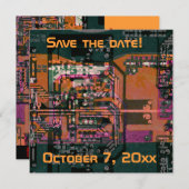 Save The Date Mariage de geek électronique high-tech enregistrer (Devant / Derrière)