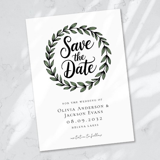 Save The Date Mariage de gerbe botanique d'Eucalyptus