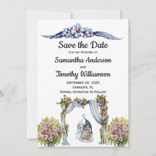 Save The Date Mariage de gnomes des bois Floral scandinave