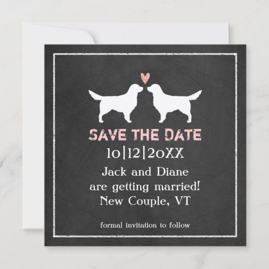 Save The Date Mariage de Golden Retrievers Enregistrer la Date (Devant)