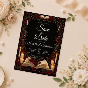 Save The Date Mariage de gothique lunatique amoureux de livres