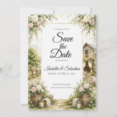 Save The Date Mariage de grange rustique (Devant)