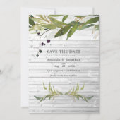 Save The Date Mariage de grange rustique à l'aquarelle verdoyant (Devant)