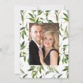 Save The Date Mariage de grange rustique avec aquarelle verdure (Dos)