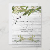 Save The Date Mariage de grange rustique avec verdure à l'aquare (Devant)