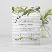 Save The Date Mariage de grange rustique avec verdure à l'aquare (Debout devant)