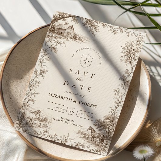 Save The Date Mariage de grange rustique vintage