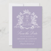 Save The Date Mariage de jardin à floraison classique de lavande (Devant)